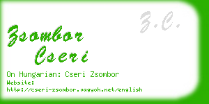 zsombor cseri business card